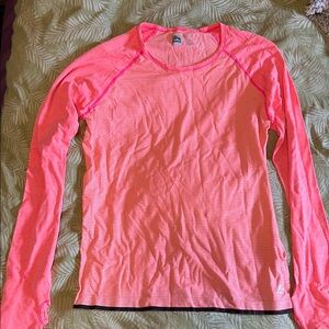 Pink Striped Long Athletic Sleeve Shirt